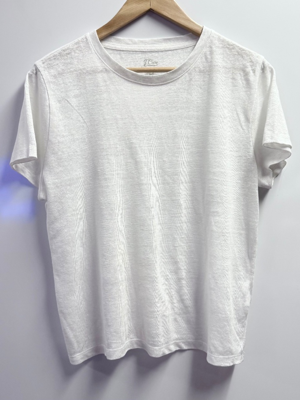 J Crew Relaxed Linen Crewneck Tee White S